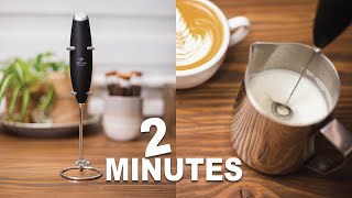 How To Make Latte Art with Handheld Frother  2 MINUTES VIDEO TUTORIAL [upl. by Aleek547]