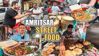 Amritsar Best Street Food  Paneer Bhurji Neutri Kulcha Mathi Choley Amritsari Kulfa [upl. by Neehsas]