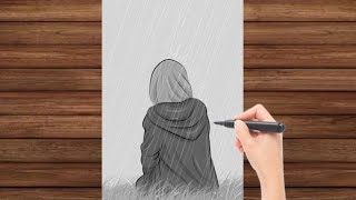 Easy girl backside drawing  Girl drawing step by step  Pencil drawing tutorial [upl. by Alakcim]