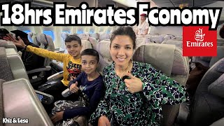 Complete Emirates Economy Experience  Dubai DXB to Newark EWR via Athens ATH travel ​⁠emirates [upl. by Ydde7]