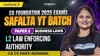 CA Foundation 2025 Law Indian Regulatory Framework  L2 Explained By CA CS Swati Agrawal Maam [upl. by Forester]