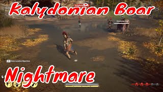 Kalydonian Boar and mercenaries Legendary animal Nightmare difficulty Assassins Creed Odyssey [upl. by Gleich314]