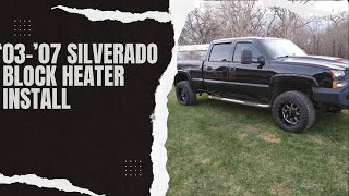 99 07 silverado block heater install [upl. by Haidabez894]