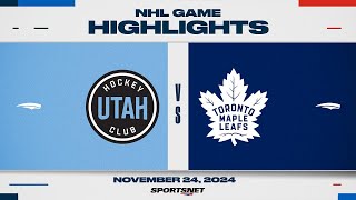 NHL Highlights  Utah HC vs Maple Leafs  November 24 2024 [upl. by Reinke805]