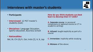 Teaching critical thinking at a masters level  Where do EAP courses fit in Andrew Drybrough [upl. by Eciral]