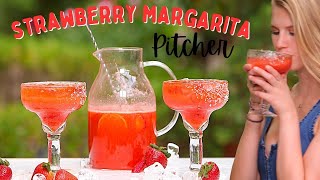 Strawberry Margarita🍓Pitcher Recipe  How To Make  Party Drink [upl. by Siron]