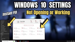 NEW FIX  Windows Settings Not Opening or Working on Windows 10 [upl. by Anayek109]