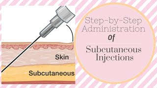 StepbyStep Subcutaneous injection and rights of administration [upl. by Bernadina]