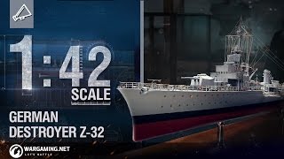 World of Warships  142 Scale German Destroyer Z32 [upl. by Felicia553]