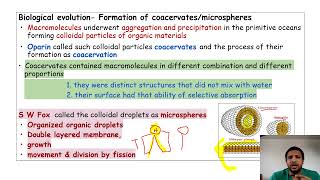 Origin Of Life part 3  Biological evolution coacervates and coacervation [upl. by Neik]