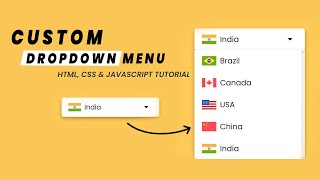 Custom Dropdown Menu in HTML CSS JavaScript [upl. by Armalda]