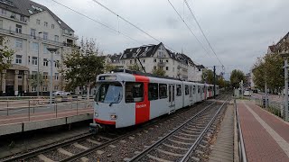 Tram Düsseldorf Rheinbahn Luegplatz am 24 Oktober 2024 GT8SU und Speisewagen [upl. by Rusticus819]