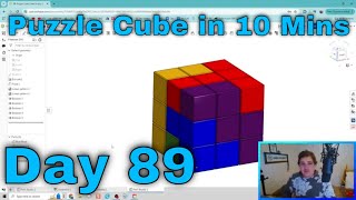 Puzzle Cube  Day 89 of 100 OnShape Journey [upl. by Healion389]