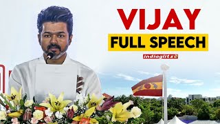 Thalaivar Vijay Full Speech at TVK Flag Hoisting 2024  Tamilaga Vettri Kazhagam Goat [upl. by Goddord]