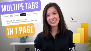 Creating ONE PAGE with MULTIPLE TABS in Power BI Report using BOOKMARK NAVIGATOR BUTTONS [upl. by Raila]