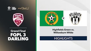 FQPL 3 Darling Downs Women Grand Final  Highfields Green vs Willowburn White Highlights [upl. by Lyreb]