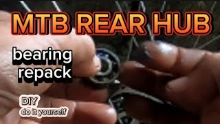 MTB REAR HUB BEARING REPACK TUTORIALS [upl. by Hayyim]