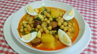 Potaje de garbanzos Receta fácil de la Abuela [upl. by Rinna]