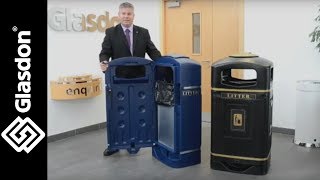 Glasdon International  product demonstration  Streamline Jubilee™ litter bin [upl. by Amrita]