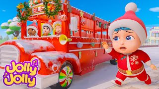 Bus Song for Christmas  Wheels on the bus  More  Jolly Jolly Nursery Rhymes [upl. by Betti]