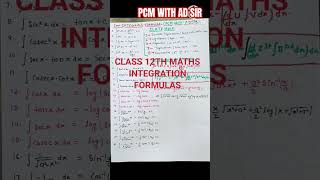 INTEGRATION IMPORTANT FORMULASFormulas IntegralsDefinite formulas12 MathsCBSE2024 [upl. by Abdel85]