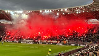 The Derby Du Rhône 🇨🇭biggest ultras pyro show I’ve seen Servette fc v fc Sion in Geneva [upl. by Yzus734]