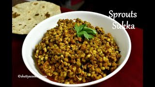 Sprouts Curry Recipe  Mung Sprouts Sukka  Healthy veg curry recipes [upl. by Peyter]