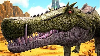 Mamãe Kaprosuchus do Deserto Caça aos Filhotes de Lobo Ark Survival Evolved [upl. by Aisatna295]