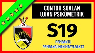 Contoh Soalan Ujian Psikometrik PEMBANTU PEMBANGUNAN MASYARAKAT S19 SUK NEGERI SEMBILAN N9 [upl. by Caddric]