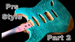 Staining Flamed Maple Custom Guitar Build Aqua Green Part 2 [upl. by Akinal]