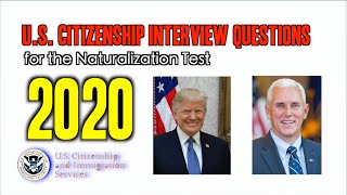 US CITIZENSHIP NATURALIZATION INTERVIEW QUESTION amp ANSWER 20202021 [upl. by Almeeta]