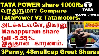 TATA POWER share 1000Rs வந்துருமா  Greatest Method for Share Average  Manappuram share loss why [upl. by Mariejeanne]