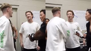 Mark Zuckerberg using PROFANITY to UFC Fighter at Backstage of UFC 300 [upl. by Lucilla]