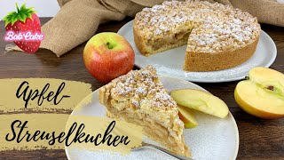 ApfelStreuselkuchen  klassisch fruchtig und lecker  Apfelkuchen mit Streuseln  BabCake [upl. by Agiaf51]