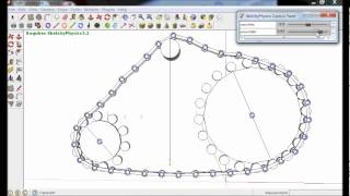 Spur Gears with a chain and tensioner Version 2 Sketchy Physics Simulation [upl. by Galvan695]