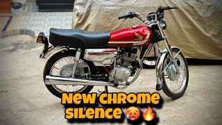 Honda 125 new model 2025  New Chrome Silence lagwa liya Sound ka maza aa gaya 🔥 [upl. by Eniawed]