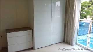 IKEA Pax FARVIK White Glass Sliding Door Wardrobe Design [upl. by Neroc]