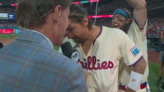 Nick Castellanos Postgame Interview after Hitting a Walk Off to Tie the Series [upl. by Baruch]