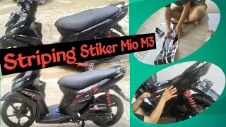 Cara Mudah Pasang Striping Stiker Yamaha Mio M3 Variasi Merah Maroon [upl. by Eornom572]