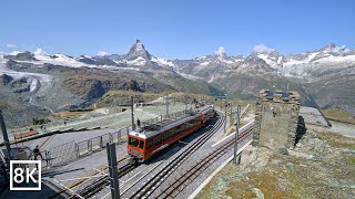 Gornergrat Bahn Zermatt The Most Scenic Train Ride in Switzerland 8K [upl. by Eudosia]