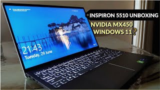 DELL INSPIRON 5510 Unboxing amp Review i511th GEN  MX450  Windows 11 Supported on DELL INSPIRON [upl. by Anirret]