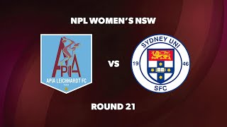 NPL Womens NSW Round 21 APIA Leichhardt FC v Sydney University SFC [upl. by Scever968]