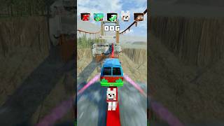 NOOB vs PRO vs HACKER vs HEROBRINE Car Jump Challenge 14 💀 🚗 shorts beamngdrive [upl. by Bocaj874]