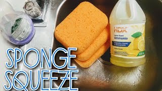 Lemon Ammonia Sponge Squeeze  Reaction to Ammonia😕  ASMR [upl. by Dupre]