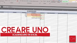 Come creare uno scadenzario in Excel [upl. by Persons]