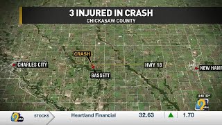 Three injured in Chickasaw County crash [upl. by Lynsey]