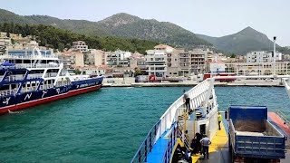 Ferry ride from Corfu Island to mainland Greece Igoumenitsa [upl. by Ahseekal]