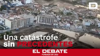 La devastación aérea que se han encontrado los refuerzos militares en Valencia [upl. by Yatnuahs]