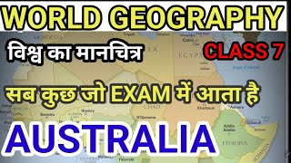 World geography through mappingAustralia mountain lakes rivers desert grassland class 7 uppsc [upl. by Anoblav393]