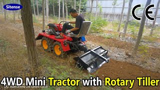 4WD Mini Tractor with Rotary Cultivator Tiller [upl. by Remoh]